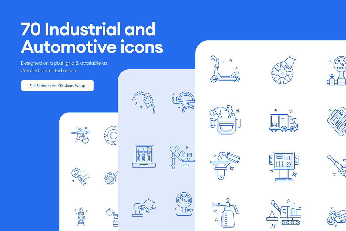 Animated Digital & Automotive Icons, an Outline Icon by Creative Stall (Photo 1 of 3)