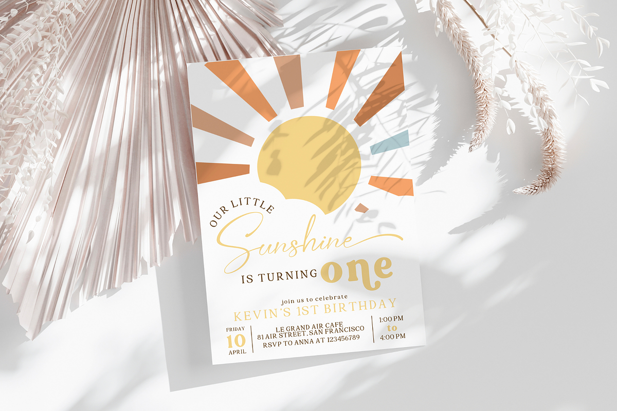 Our Little Sunshine Birthday Invite, a Templates & Theme by Digital_Mind (Photo 3 of 3)