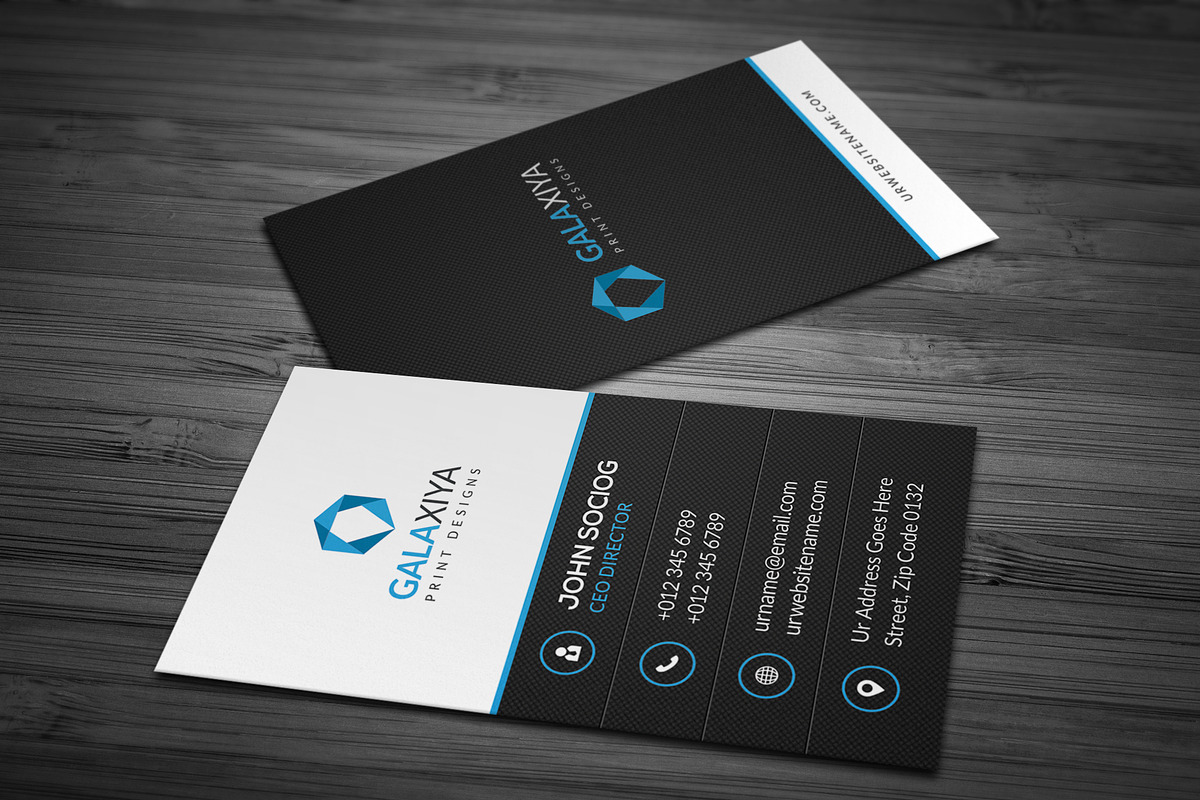 Modern Vertical Business Cards, a Business Card Template by Galaxiya (Photo 6 of 8)