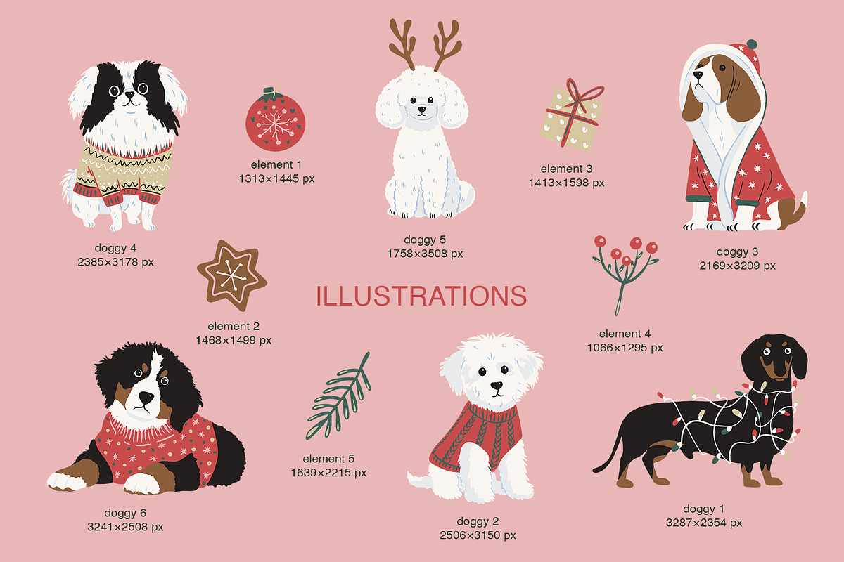 Christmas Doggy Dog Pattern, a Pattern Graphic by Mariia Kovalchuk (Photo 3 of 10)