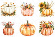Autumn Flower Clipart, Fall Pumpkin, an Illustration by DreamPrint404 (Thumbnail 2 of 5)