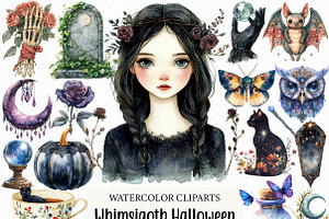 Watercolor Whimsigoth Halloween PNG, an Illustration by Craft Nest