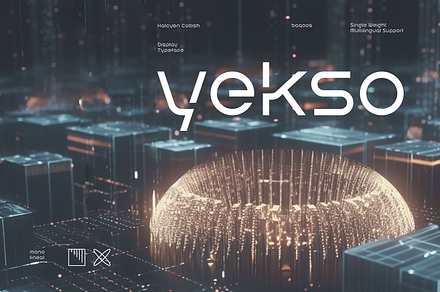 Yekso Futuristic Tech Font, a Sans Serif Font by baqoos