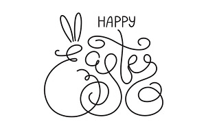 Happy Easter hand lettering quote, an Illustration by sceptical cactus