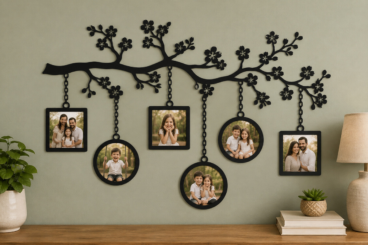 Diamond Family Photo Frame Laser Cut, an Object Graphic by Libby Wishes (Photo 3 of 3)