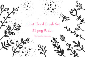 Flower doodles floral digital stamp