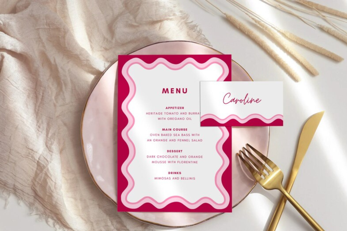 Pink Waves Menu Template, a Stationery Template by ForeverPrint (Photo 11 of 12)