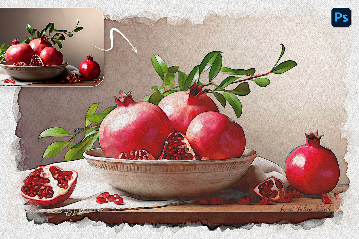 Watercolor Effect, a Layer Style Add-On by Andrew Skoch Design (Photo 3 of 7)