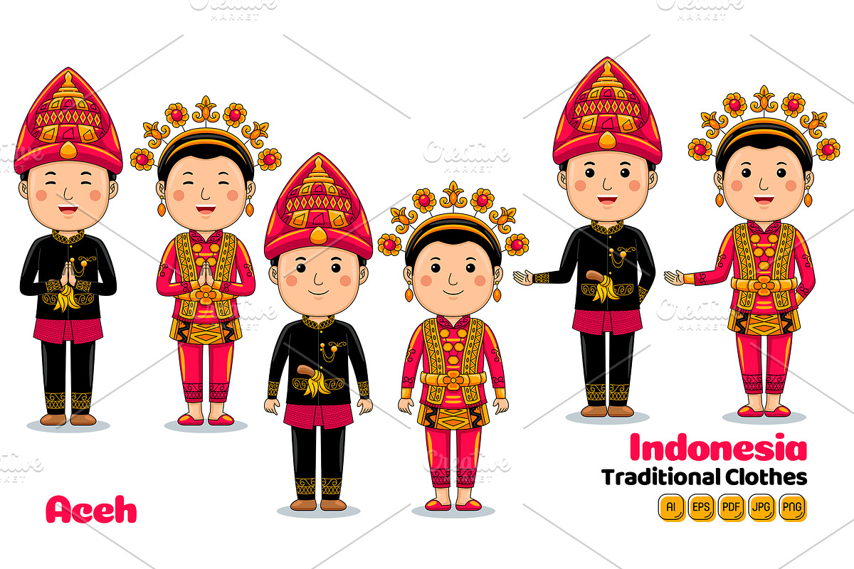Aceh Sumatra Traditional Cloth, a Person Illustration by MEDZ (Photo 1 of 5)
