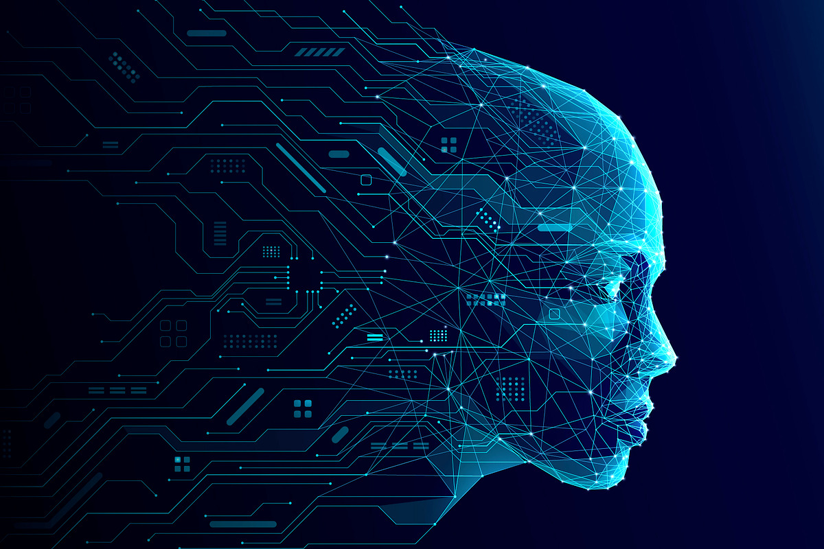 AI HUMAN FACE. DIGITAL ILLUSTRATION., a Technology Illustration by ANTON KHRUPIN ART