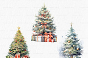 Christmas tree watercolor clipart PN, an Object Graphic by MyLittleMeow (Thumbnail 3 of 8)