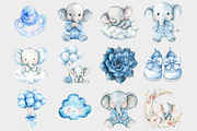 Watercolor Cute Baby Elephant Clipar, a Seasonal Illustration by Design Market (Thumbnail 4 of 5)