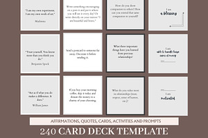 240 Editable Card Deck Template