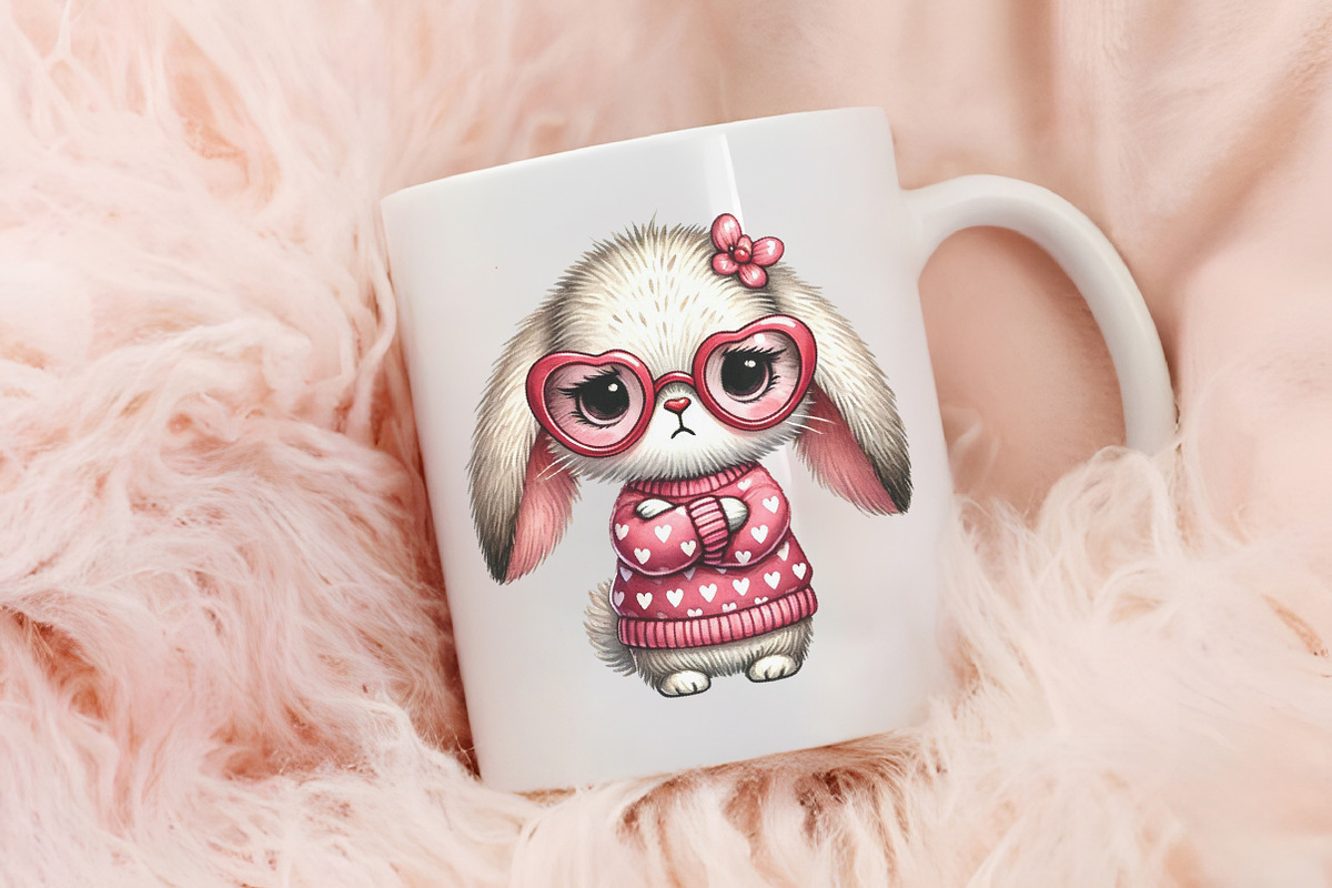 Grumpy Valentine animal clipart bund, an Illustration by RobertsArt (Photo 4 of 7)