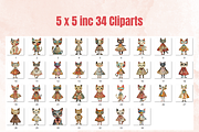 Whimsical Cat Mixed Media Clipart, a Background Graphic by GiraffeCreative (Thumbnail 2 of 9)