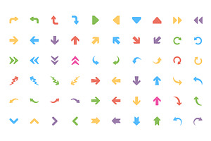 400 Flat Arrows Vector Icons