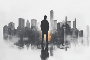 Silhouette Against Cityscape, a Beauty & Fashion Photo by Pixeness Studio