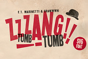 Zzzang! - Futurist wood type, a Sans Serif Font by Drawwwn (Thumbnail 1 of 11)