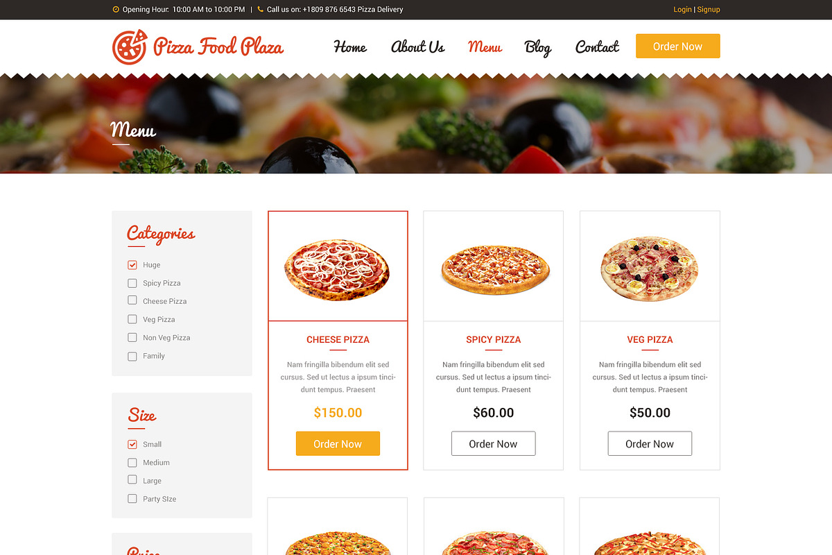 Pizza Food Plaza PSD Web Template, a Websites & App Template by WebbyTemplates (Photo 3 of 12)