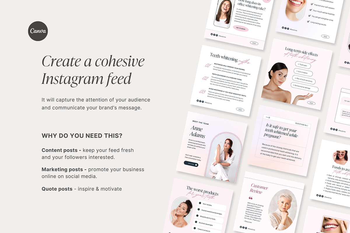 Canva Teeth Whitening templates, a Social Media Template by LiliesandBerries (Photo 5 of 22)