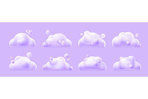 3d render white clouds, fluffy, an Environmental 3D Model by art PVP - market