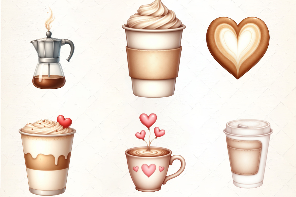 Watercolor Coffee Lover Clipart, an Illustration by CrexoraLab (Photo 2 of 5)