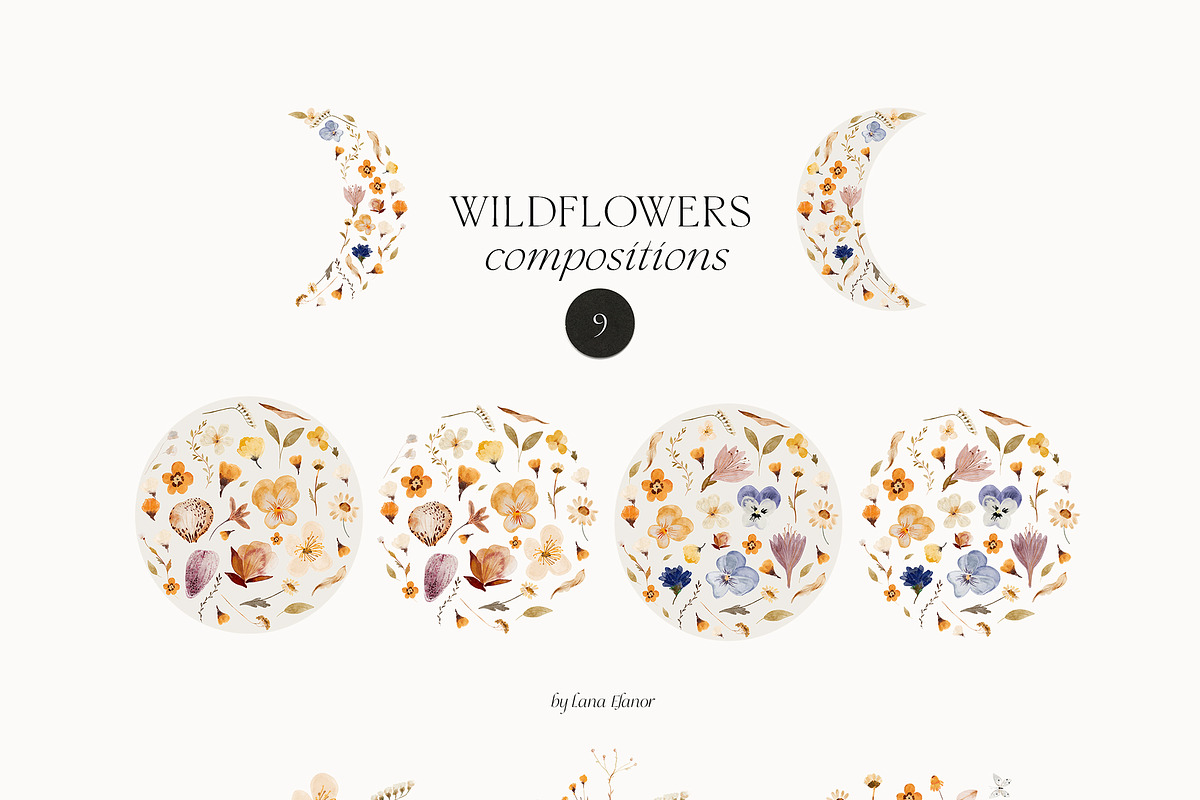 WILDFLOWERS tiny watercolor floral, a Decorative Illustration by Lana Elanor (Photo 9 of 15)