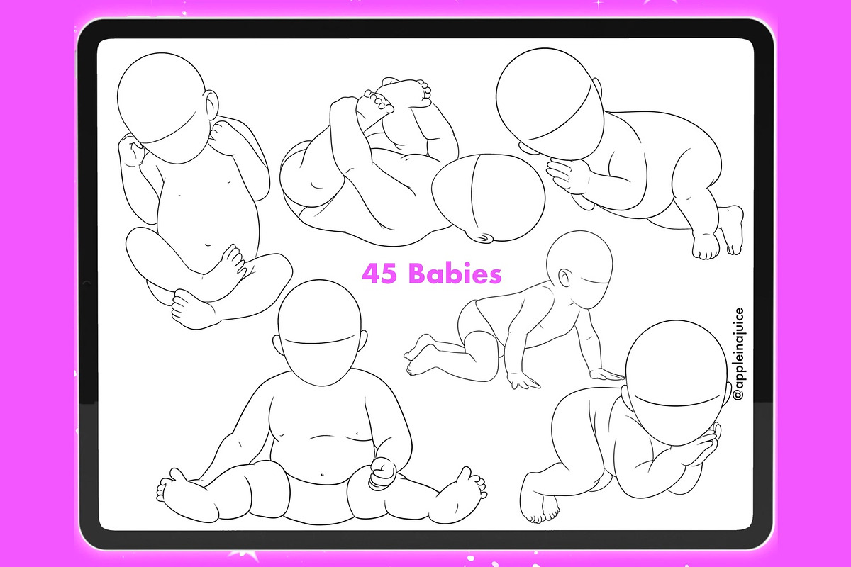 Procreate Pregnant family baby brush, a Brush Add-On by AppleinaJuice (Photo 4 of 11)