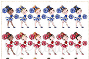 Cheerleader Hand Drawn Clipart, a Sport Illustration by Masha  Studio (Thumbnail 4 of 12)