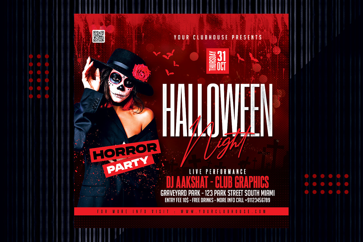 Halloween Party Flyer, a Templates & Theme by MithilaCreation (Photo 3 of 6)