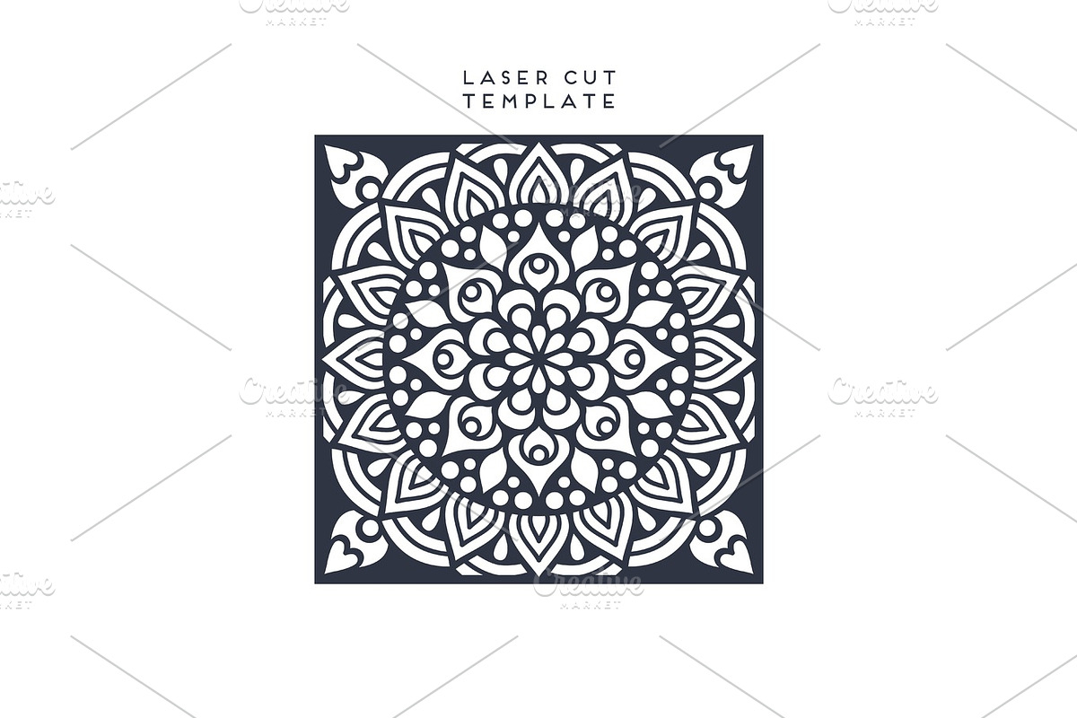 Vector wedding card laser cut template. Vintage decorative elements, an Invitation Template by Tori Shen