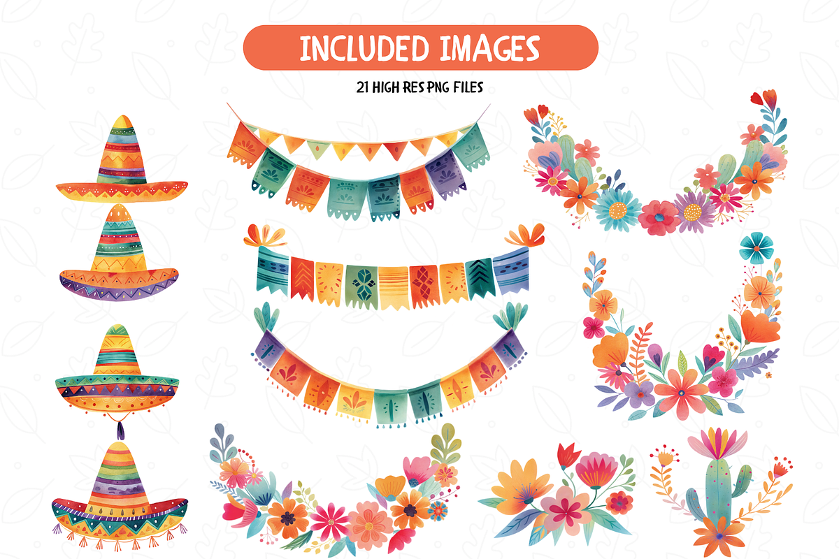 Watercolor Fiesta Graphics, an Illustration by TatiMockup (Photo 3 of 4)