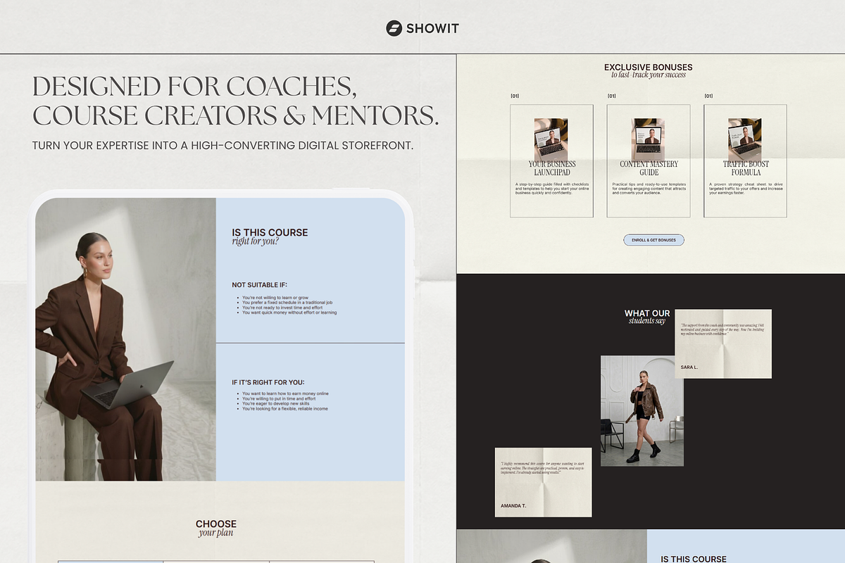 Editorial Showit Sales Page, a Squarespace Template by OliaMuseDesign (Photo 3 of 8)