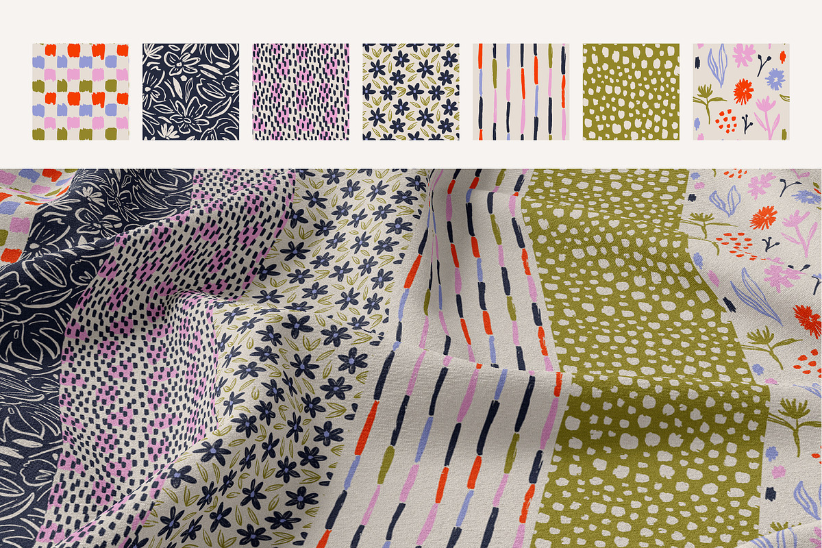 Flowers and Spots seamless patterns, a Pattern Graphic by AnnArt (Photo 7 of 9)
