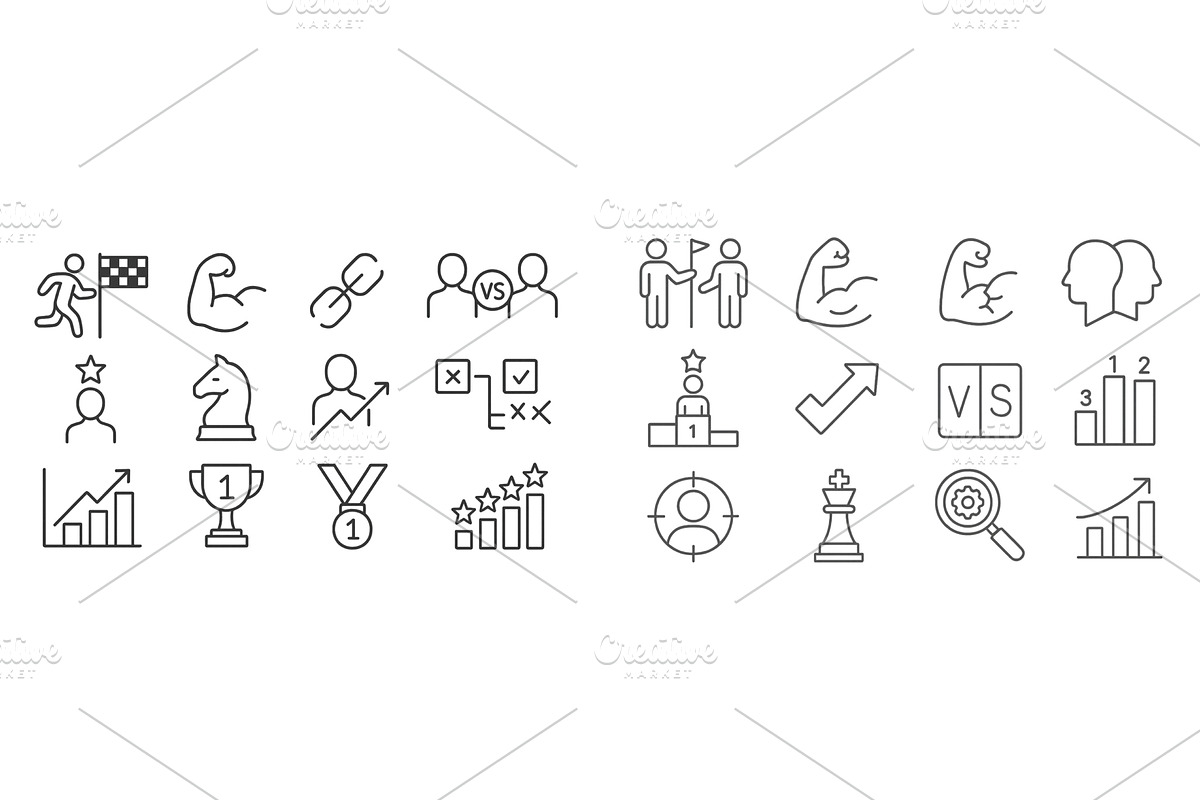 Icons representing competition, an Illustration by ZinetroN
