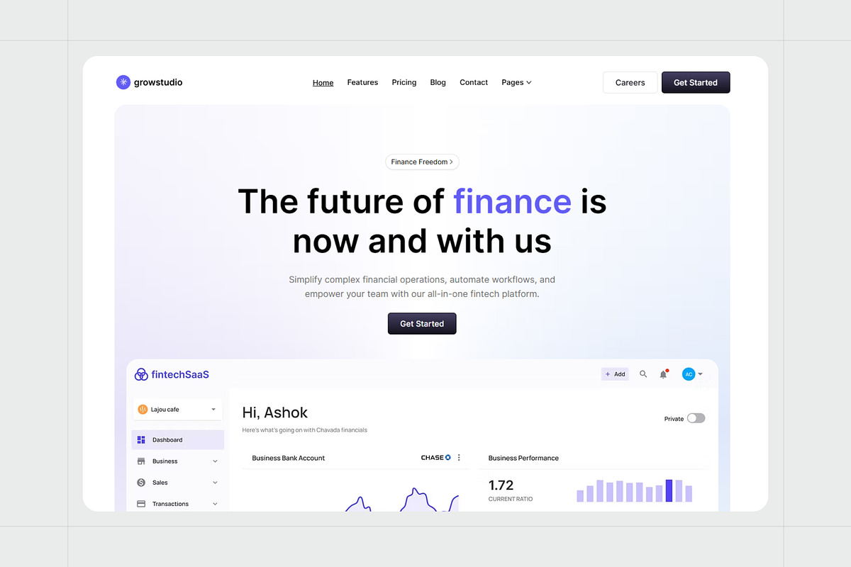 Grow Studio - AI & SaaS Website Template preview 2