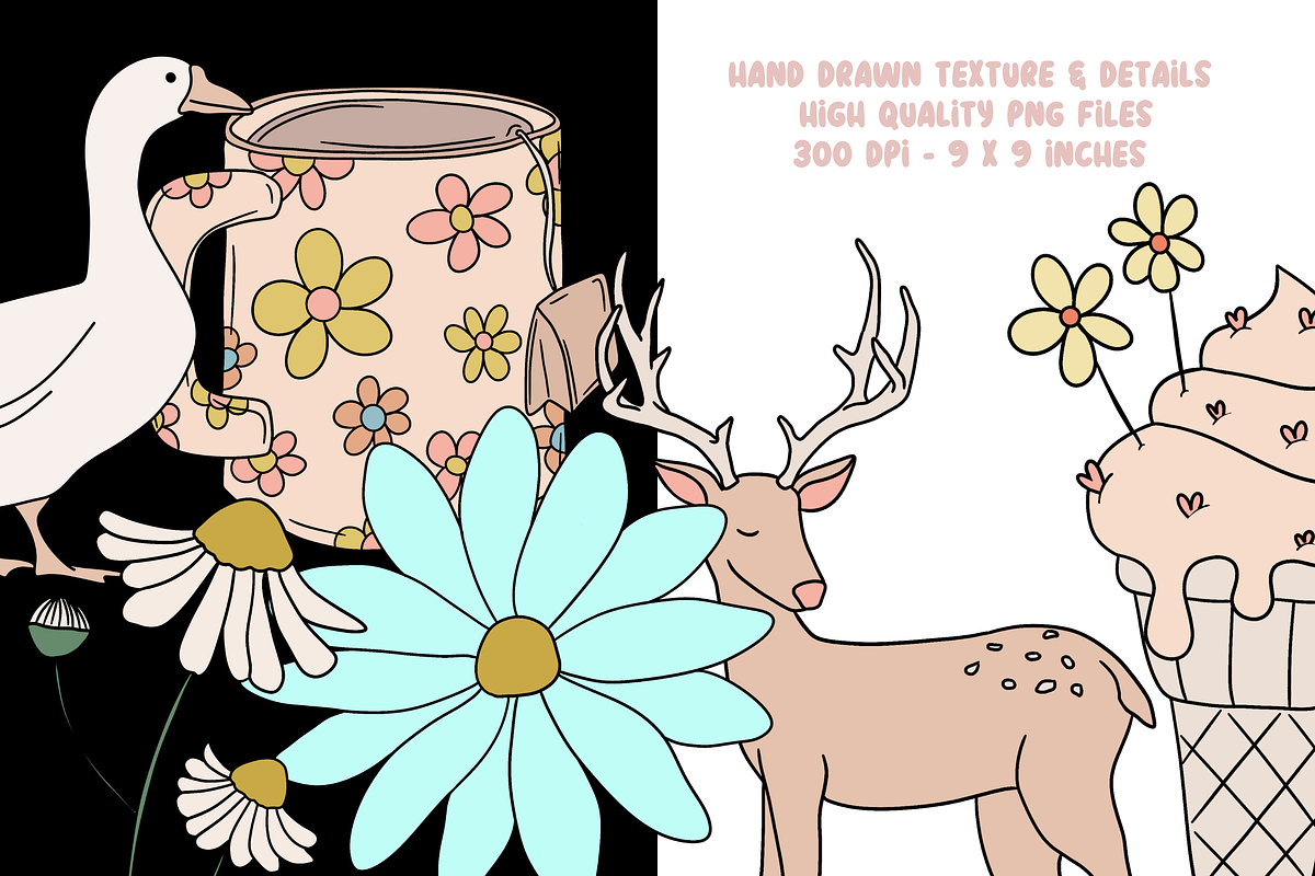 Cute Pastel Spring Doodle Clipart, an Object Graphic by Murphy & Frank (Photo 7 of 8)