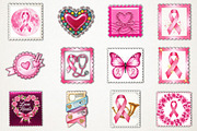 Breast Cancer Postage Stamp Clipart, an Illustration by RobertsArt (Thumbnail 5 of 5)
