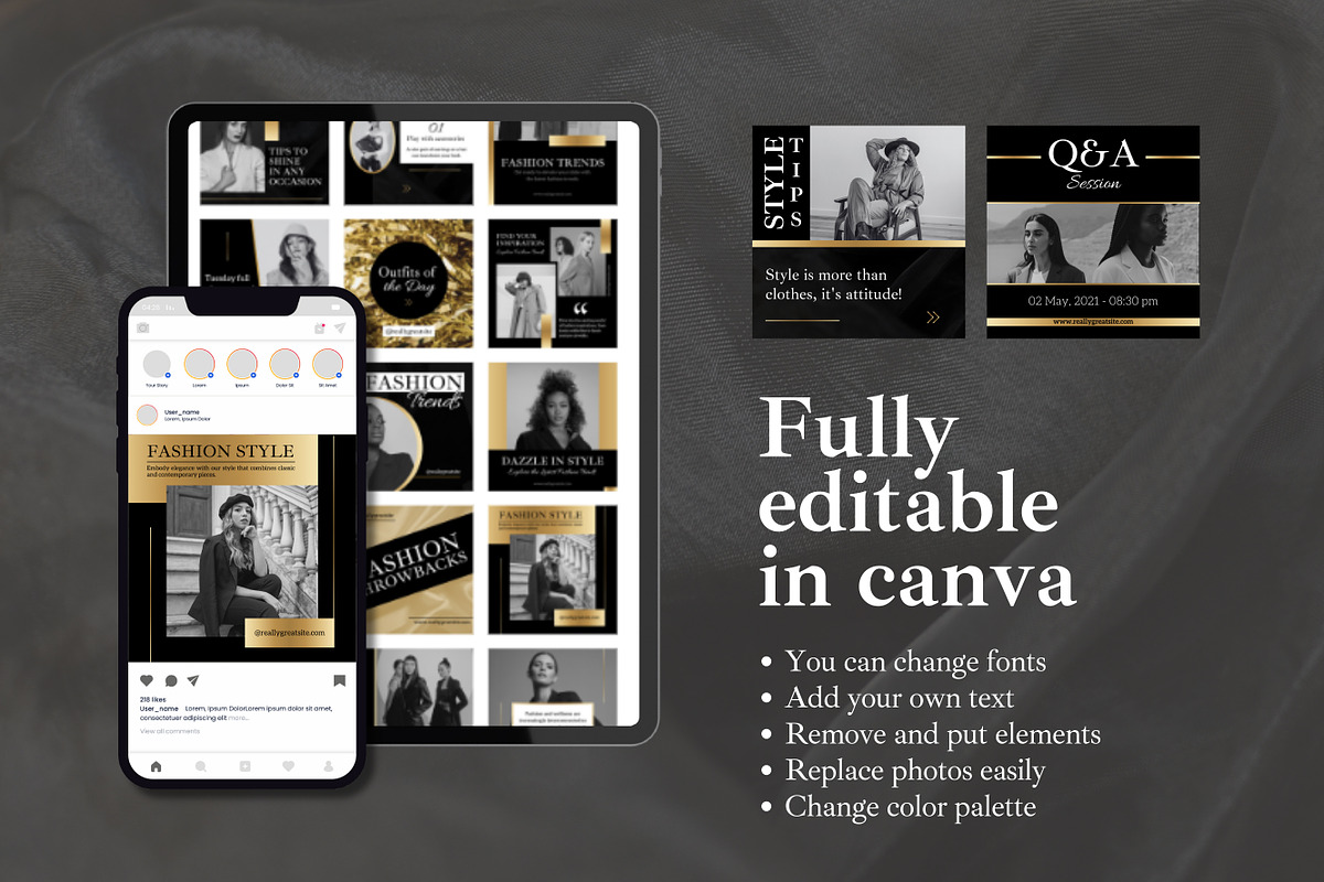 50 Post Templates Canva Luxury, a Templates & Theme by TemplateCastleStore