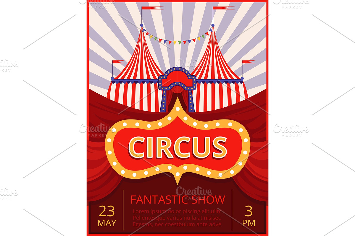 Circus invitation. Festival or party, a Background Graphic by Onyx