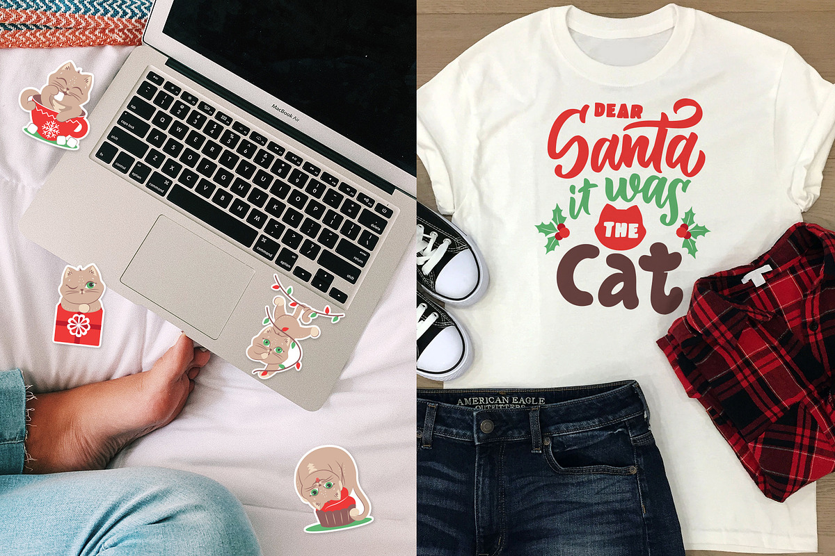 Christmas bundle. Funny Cats, an Animal Illustration by Lettering_Logo (Photo 7 of 7)