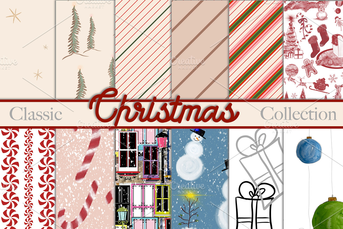 Classic Christmas Patterns Gingham, a Pattern Graphic by faeDesign (Photo 2 of 14)