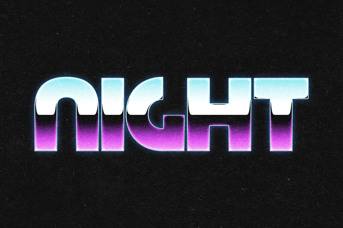 Retro Wave Chrome Text Effect, a Layer Style Add-On by Design Squad (Photo 2 of 4)