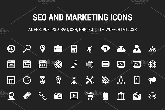 100 Seo and Marketing Vector Icons preview 4