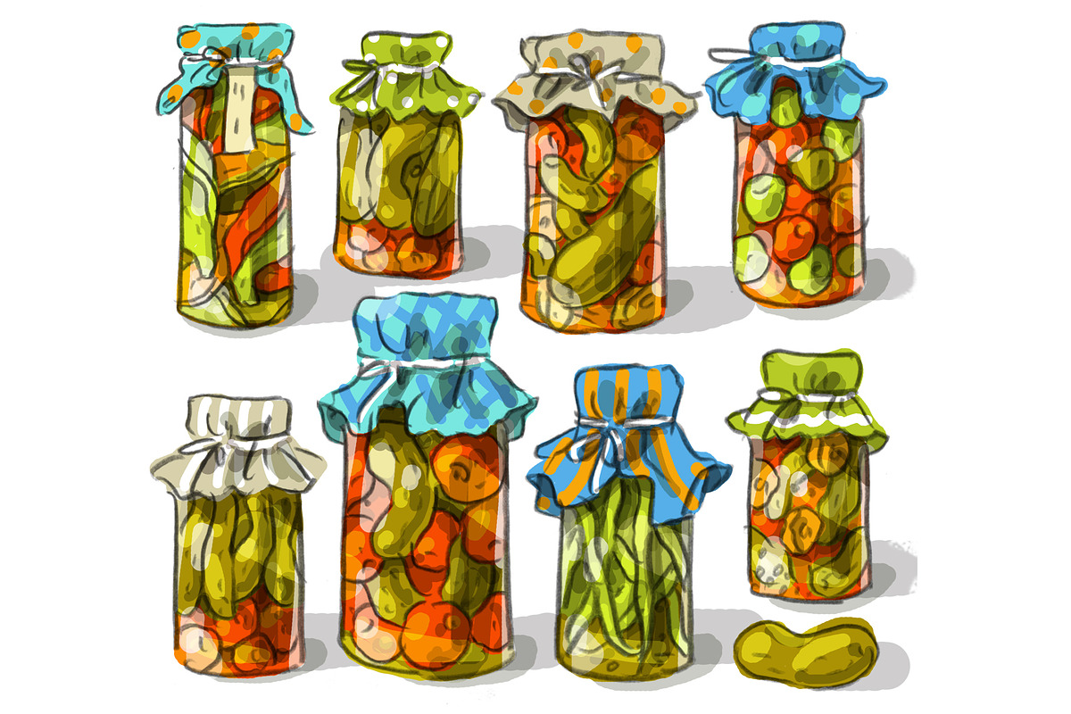 Illustration with canned vegetables, a Food Illustration by Melniklenart (Photo 2 of 2)