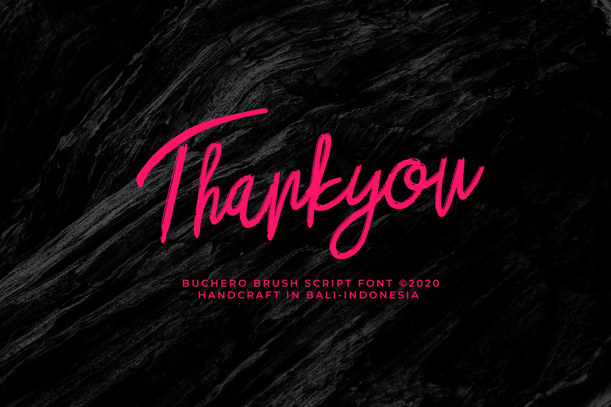 Buchero Brush Script Font, a Script Font by Dawnside Graphic (Photo 13 of 13)