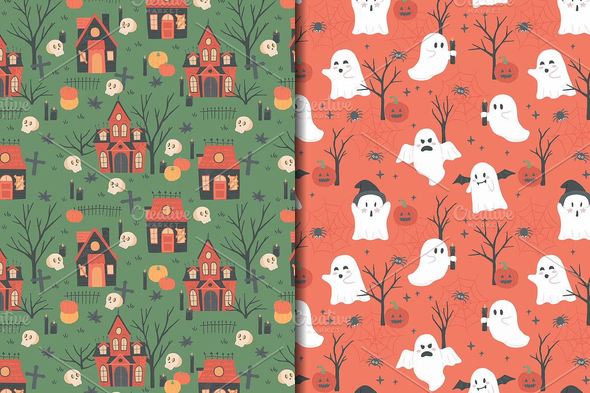 Halloween Haunted House Pattern, a Pattern Graphic by CreativeChristiana (Photo 5 of 8)