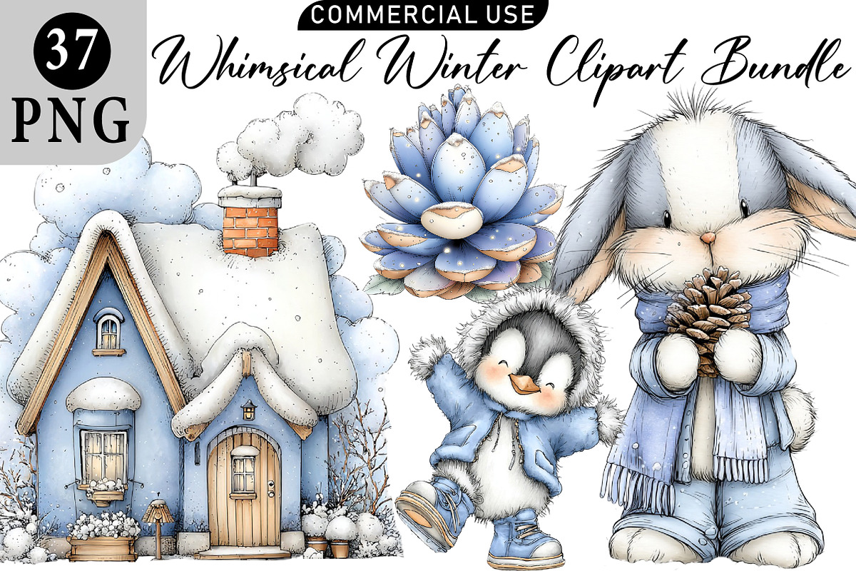 Whimsical Winter Clipart, an Illustration by Daily.Designs (Photo 1 of 5)