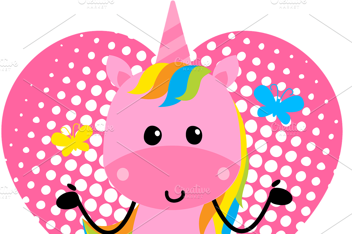Cartoon Unicorns PNG and Vectors, an Illustration by The Toon Company (Photo 5 of 5)