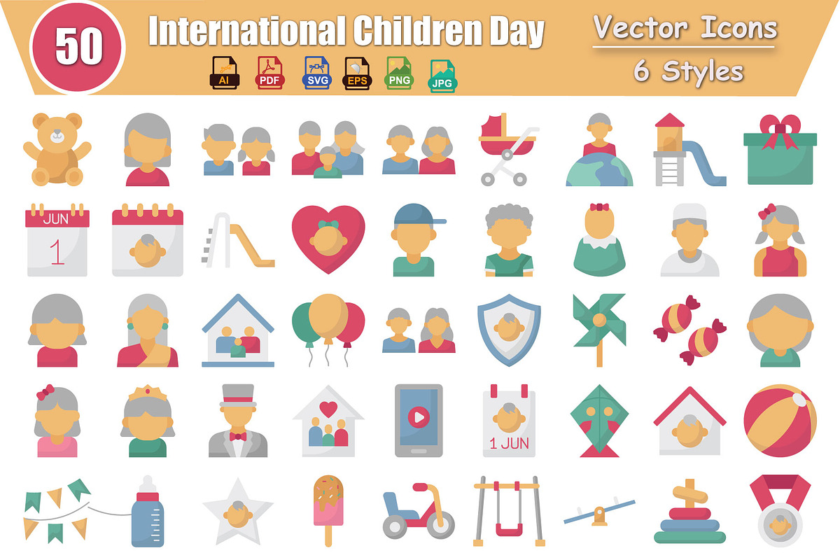 International Children Day Icons, an Outline Icon by Vector Portal (Photo 1 of 5)